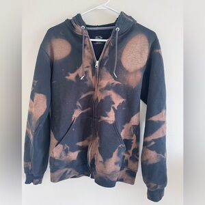 Acid washed zip up sweatshirt